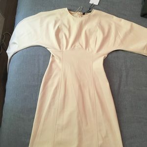 Zara Neoprene Effect Dress with Puff Sleeve